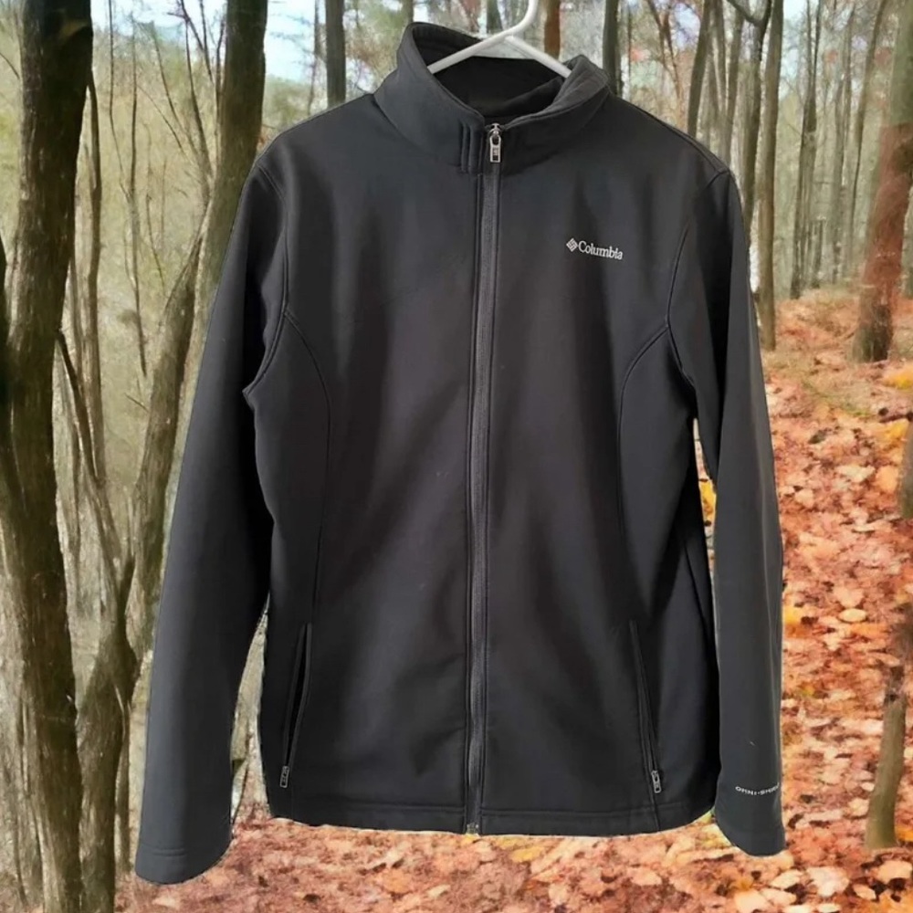 Columbia Womens Large Full Zip Black Omni-Shield Softshell Jacket Regular Fit